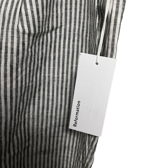 NWT Reformation Stripe Linen Cello Wide Leg Pants - Picture 7 of 10